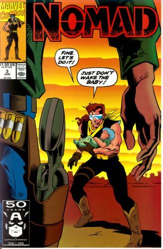 Nomad, Vol. 1 Cool Cats and Cry Babies |  Issue#3A | Year:1991 | Series: Nomad | Pub: Marvel Comics | Direct Edition