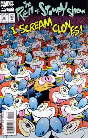 The Ren & Stimpy Show Commander Hoek & Cadet Stimpy In Night Of A Thousand Eediots! |  Issue#12A | Year:1993 | Series: Ren & Stimpy | Pub: Marvel Comics