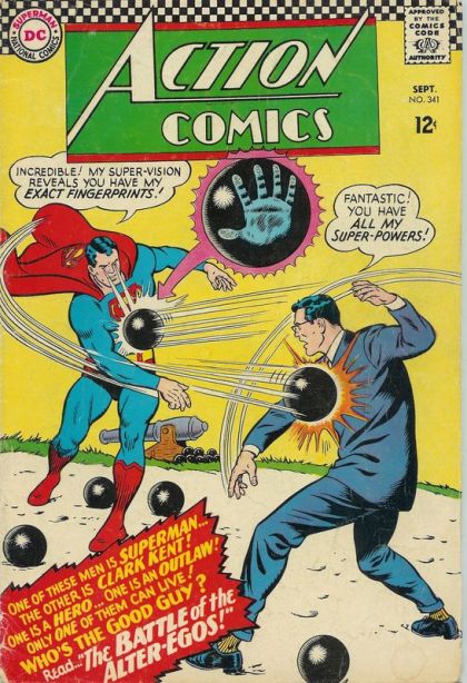 Action Comics, Vol. 1 Superman Vs. Super Clark Kent!; The Four Helpless Heroes! |  Issue#341 | Year:1966 | Series:  | Pub: DC Comics |