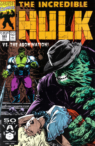The Incredible Hulk, Vol. 1 Infinity Gauntlet - Green Canard |  Issue#383A | Year:1991 | Series: Hulk | Pub: Marvel Comics | Direct Edition