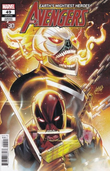 Avengers, Vol. 8  |  Issue#49B | Year:2021 | Series: Avengers | Pub: Marvel Comics | Variant Rob Liefeld Deadpool 30th Anniversary Cover