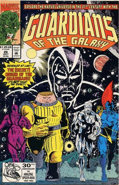 Guardians of the Galaxy, Vol. 1 The (Secret) Origin Of The Guradians Of The Galaxy |  Issue#26A | Year:1992 | Series: Guardians of the Galaxy | Pub: Marvel Comics | Direct Edition