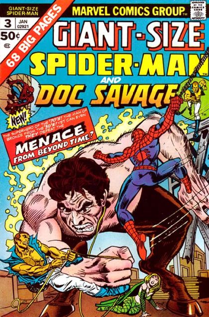 Giant-Size Spider-Man Spider-Man and Doc Savage: The Yesterday Connection! / The Secret Out Of Time! / Tomorrow Is Too Late! / Other People Other Times! / The Future Is Now! |  Issue#3 | Year:1975 | Series: Spider-Man | Pub: Marvel Comics |