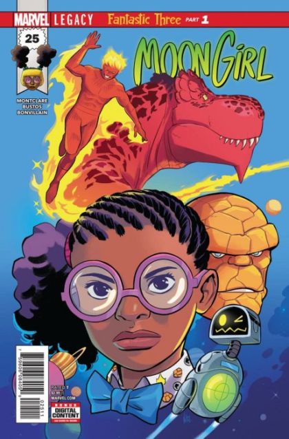 Moon Girl and Devil Dinosaur, Vol. 1 1 + 2 = Fantastic Three, Part One |  Issue#25A | Year:2017 | Series: Devil Dinosaur | Pub: Marvel Comics | Regular Natacha Bustos Cover