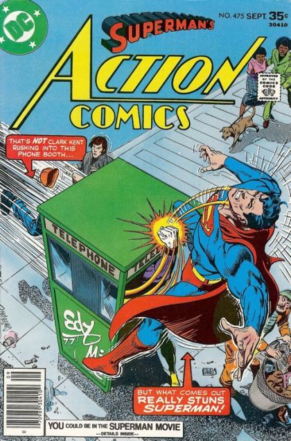 Action Comics, Vol. 1 The Super-Hero Who Refused To Hang Up His Boots! / The Weak Link! |  Issue#475 | Year:1977 | Series:  | Pub: DC Comics |
