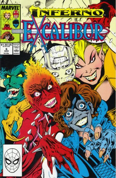 Excalibur, Vol. 1 Inferno - Goblin Night |  Issue#6A | Year:1988 | Series: Excalibur | Pub: Marvel Comics | Direct Edition