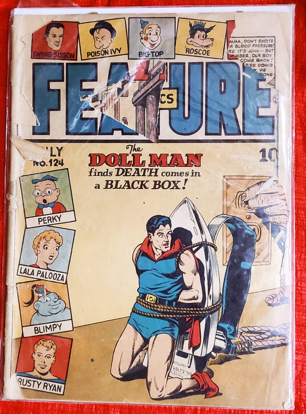 Old vintage collection comics | Doll Man friend death| #124|Pub: Feature Comics |