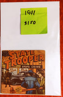 Old vintage collection comics | State Trooper | Pub: Stops crime Comics |