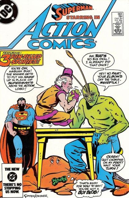 Action Comics, Vol. 1 Ambush Bug / Mr. Mxyzptlk, Media Star! /  Jimmy Olsen, Blob! |  Issue#563A | Year:1984 | Series:  |