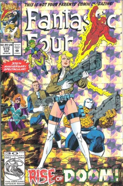(Damaged Comic Readable/Acceptable Condtion)  Fantastic Four, Vol. 1 It's Always Darkest Before The Doom! |  Issue#375A | Year:1993 | Series: Fantastic Four | Pub: Marvel Comics