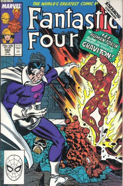 Fantastic Four, Vol. 1 Inferno - Between A Rock And A Hard Place! |  Issue#322A | Year:1988 | Series: Fantastic Four | Pub: Marvel Comics