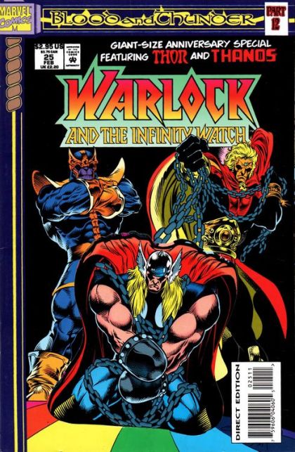 Warlock and the Infinity Watch Blood and Thunder - Part 12: Raid On Asgaard |  Issue#25 | Year:1993 | Series: Warlock | Pub: Marvel Comics | Die-Cut Cover Edition