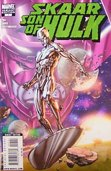 Skaar: Son of Hulk Silver Surfer Returns, Part 1 |  Issue#7B | Year:2009 | Series: Hulk | Pub: Marvel Comics | Tom Grummett Silver Surfer Variant Cover