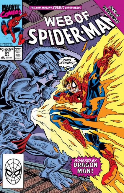 (Damaged Comic Readable/Acceptable Condtion)  Web of Spider-Man, Vol. 1 Acts of Vengeance - Dragon In The Dark |  Issue#61A | Year:1989 | Series: Spider-Man | Pub: Marvel Comics