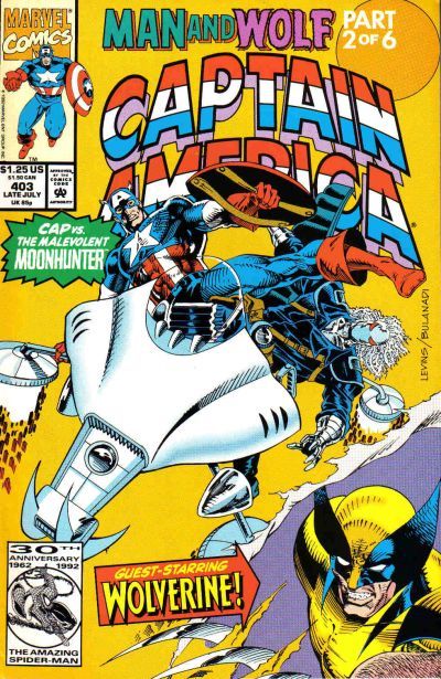 Captain America, Vol. 1 Man and Wolf, Part 2: City of Wolves; Taken to Task |  Issue#403A | Year:1992 | Series: Captain America | Pub: Marvel Comics |