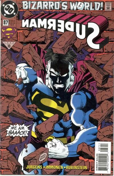 Superman, Vol. 2 Bizarro's World - Part 1: Bizarro |  Issue#87A | Year:1994 | Series: Superman |