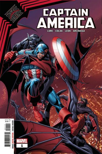 King in Black: Captain America King in Black - Blackened Blue |  Issue#1A | Year:2021 | Series:  | Pub: Marvel Comics | Regular Salvador Larroca Cover