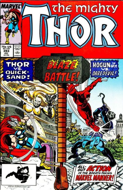 Thor, Vol. 1 The Blaze Of Battle! |  Issue#393A | Year:1988 | Series: Thor | Pub: Marvel Comics |