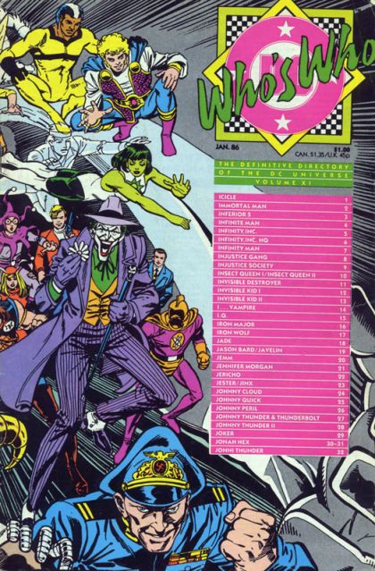 Who's Who: The Definitive Directory of the DC Universe Icicle to Jonni Thunder |  Issue#11A | Year:1986 | Series: Who's Who? | Pub: DC Comics