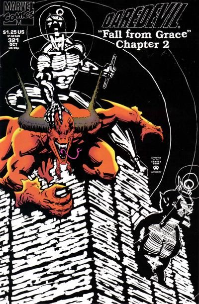 Daredevil, Vol. 1 Fall From Grace, Part 2: Transgression |  Issue#321A | Year:1993 | Series: Daredevil | Pub: Marvel Comics |  - Regular Cover