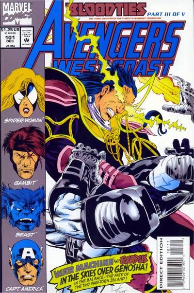 The West Coast Avengers, Vol. 2 Bloodties - Part 3: Genosha, Mon Amour |  Issue#101A | Year:1993 | Series:  | Pub: Marvel Comics |