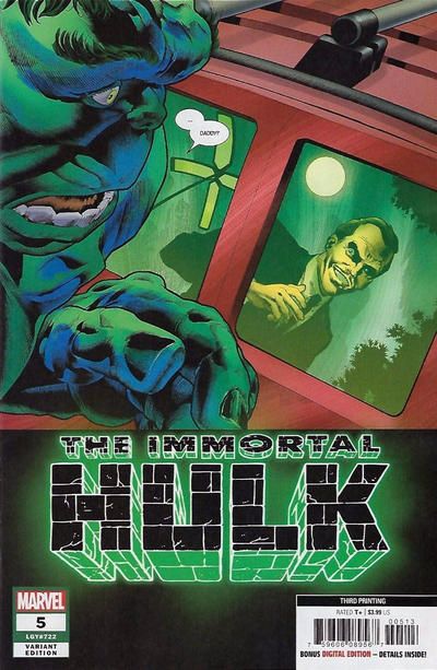 The Immortal Hulk  |  Issue#5D | Year:2019 | Series:  | Pub: Marvel Comics | 3rd Printing Variant Joe Bennett Cover