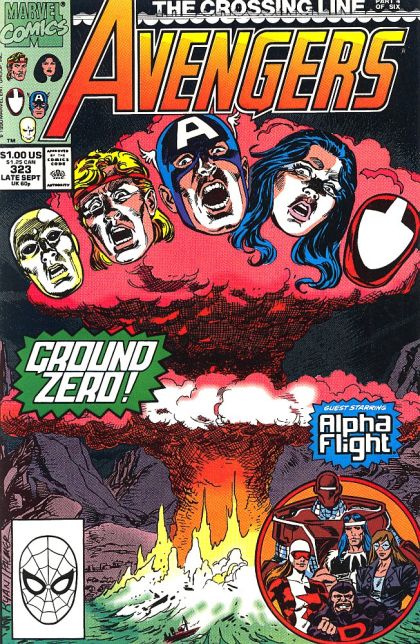 The Avengers, Vol. 1 The Crossing Line, Part Five: One World’s Not Enough for All of Us; The Avengers Crew: The Man and the Wolf |  Issue#323A | Year:1990 | Series: Avengers | Pub: Marvel Comics |