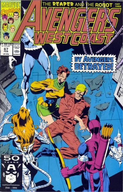 The West Coast Avengers, Vol. 2 The Reaper and the Robot, Part 3: Converging Trajectories |  Issue#67A | Year:1990 | Series:  |