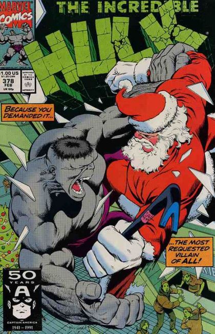 The Incredible Hulk, Vol. 1 Rhino Plastered |  Issue#378A | Year:1990 | Series: Hulk |