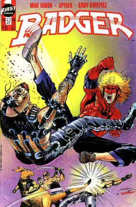 Badger, Vol. 1 Exit Fee 2 Dollars |  Issue#57 | Year:1990 | Series:  | Pub: First Comics |