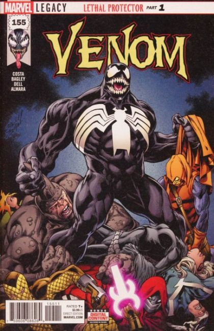 Venom, Vol. 3 Lethal Protector, Part 1 |  Issue#155A | Year:2017 | Series: Venom | Pub: Marvel Comics | Regular Mark Bagley Cover