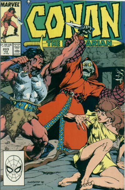 Conan the Barbarian, Vol. 1 Wrath Of The Necromancer! |  Issue#203A | Year:1988 | Series: Conan | Pub: Marvel Comics