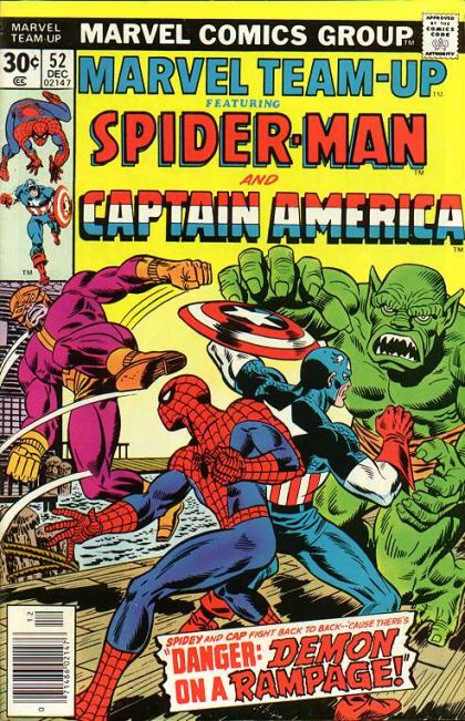 Marvel Team-Up, Vol. 1 Spider-Man and Captain America: Danger: Demon on a Rampage! |  Issue#52B | Year:1976 | Series: Marvel Team-Up | Pub: Marvel Comics