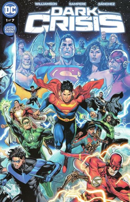 Dark Crisis, Vol. 1 Dark Crisis - Chapter One: The Justice League is Dead |  Issue#1A | Year:2022 | Series:  | Pub: DC Comics | Regular Daniel Sampere Wraparound Cover