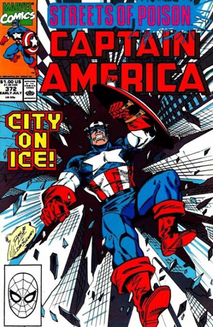 Captain America, Vol. 1 Streets Of Poison, Sold on Ice |  Issue#372A | Year:1990 | Series: Captain America | Pub: Marvel Comics