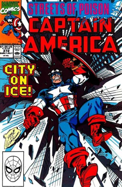 Captain America, Vol. 1 Streets Of Poison, Sold on Ice |  Issue#372A | Year:1990 | Series: Captain America | Pub: Marvel Comics |