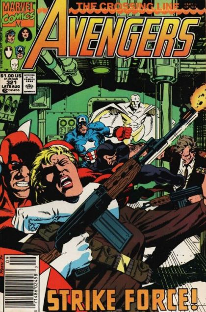 (Damaged Comic Readable/Acceptable Condtion)  The Avengers, Vol. 1 The Crossing Line, Part 3: Missing Links |  Issue#321B | Year:1990 | Series: Avengers | Pub: Marvel Comics