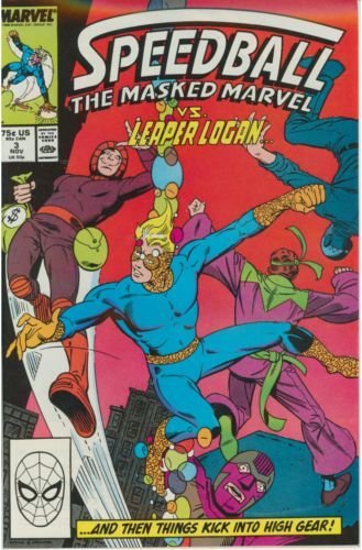 Speedball The Masked Marvel The Loony Larcenies of Leaper Logan / For Kicks |  Issue