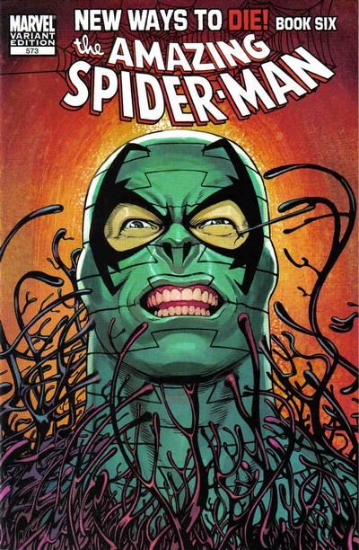 The Amazing Spider-Man, Vol. 2 New Ways To Die, Part 6: Weapons of Self Destruction / Lo There Shall Come, This Man... This Candidate |  Issue#573B | Year:2008 | Series: Spider-Man | Pub: Marvel Comics | Kevin Maguire Variant