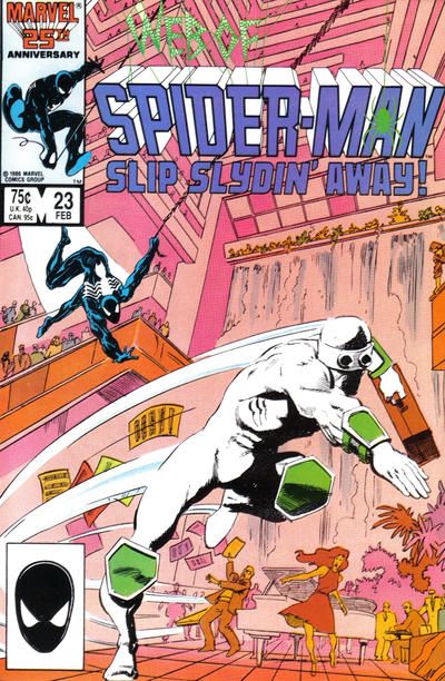 Web of Spider-Man Slip Slidin' Away |  Issue#23A | Year:1987 | Series: Spider-Man | Pub: Marvel Comics