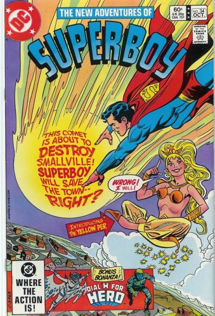The New Adventures of Superboy Beware The Yellow Peri / Water, Water Everywhere... and Every Drop a Fright! |  Issue#34A | Year:1982 | Series: Superman | Pub: DC Comics