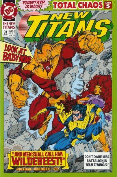 The New Titans Total Chaos - Growing Pains |  Issue#91 | Year:1992 | Series: Teen Titans |