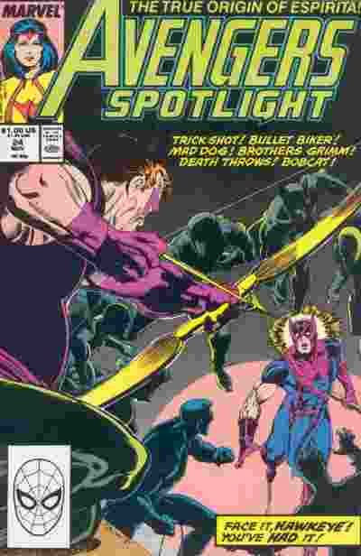 Avengers: Spotlight, Vol. 1 A Show Of Hands / Waste Not, Want Not |  Issue#24A | Year:1989 | Series: Avengers | Pub: Marvel Comics |