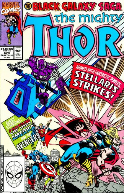 Thor, Vol. 1 The Black Galaxy Saga, Part 2: If Death Be My Destiny; Deadly Discoveries! |  Issue#420A | Year:1990 | Series: Thor | Pub: Marvel Comics