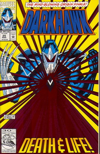 Darkhawk, Vol. 1 Return To Forever, Part 5: Death And Life |  Issue#25A | Year:1993 | Series: Darkhawk | Pub: Marvel Comics