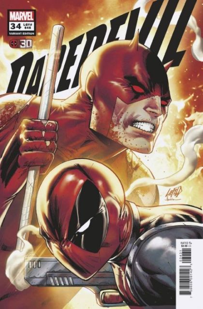 Daredevil, Vol. 6 Lockdown, Part 4; The Four Fives |  Issue#34C | Year:2021 | Series: Daredevil |  Variant Rob Liefeld Deadpool 30th Anniversary Cover