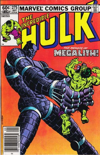 The Incredible Hulk, Vol. 1 When Somebody's That Big, You Gotta Call Him... Megalith! |  Issue#275B | Year:1982 | Series: Hulk | Pub: Marvel Comics