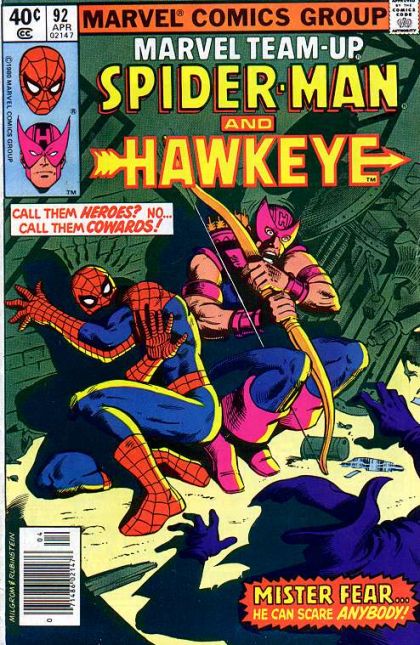 Marvel Team-Up, Vol. 1 Spider-Man and Hawkeye: Fear! |  Issue#92B | Year:1980 | Series: Marvel Team-Up | Pub: Marvel Comics