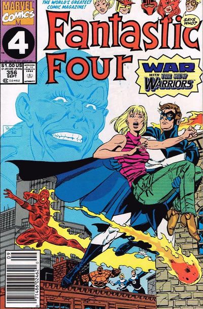 Fantastic Four, Vol. 1 War with The New Warriors |  Issue#356B | Year:1991 | Series: Fantastic Four | Pub: Marvel Comics | Newsstand Edition