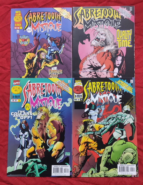Sabertooth and Mystique Xmen Comics #1-4 By Marvel Comics